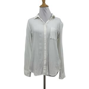 Rails Shirt Womens S Small Ivory Hunter Check Button Up Long Sleeve Chest Pocket